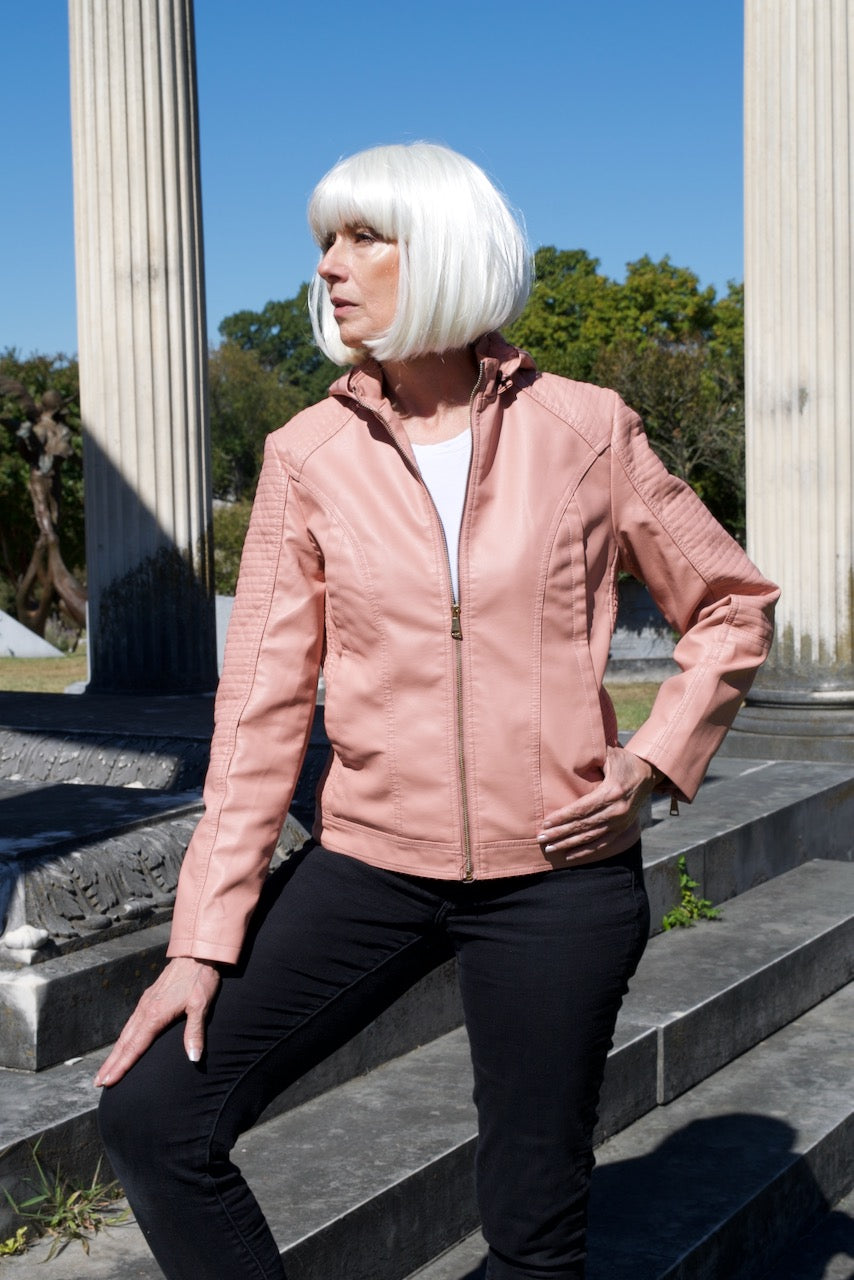 Pink Skull Jacket Removable Hood