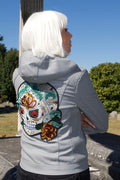 Gray Skull Jacket  Removable Hood
