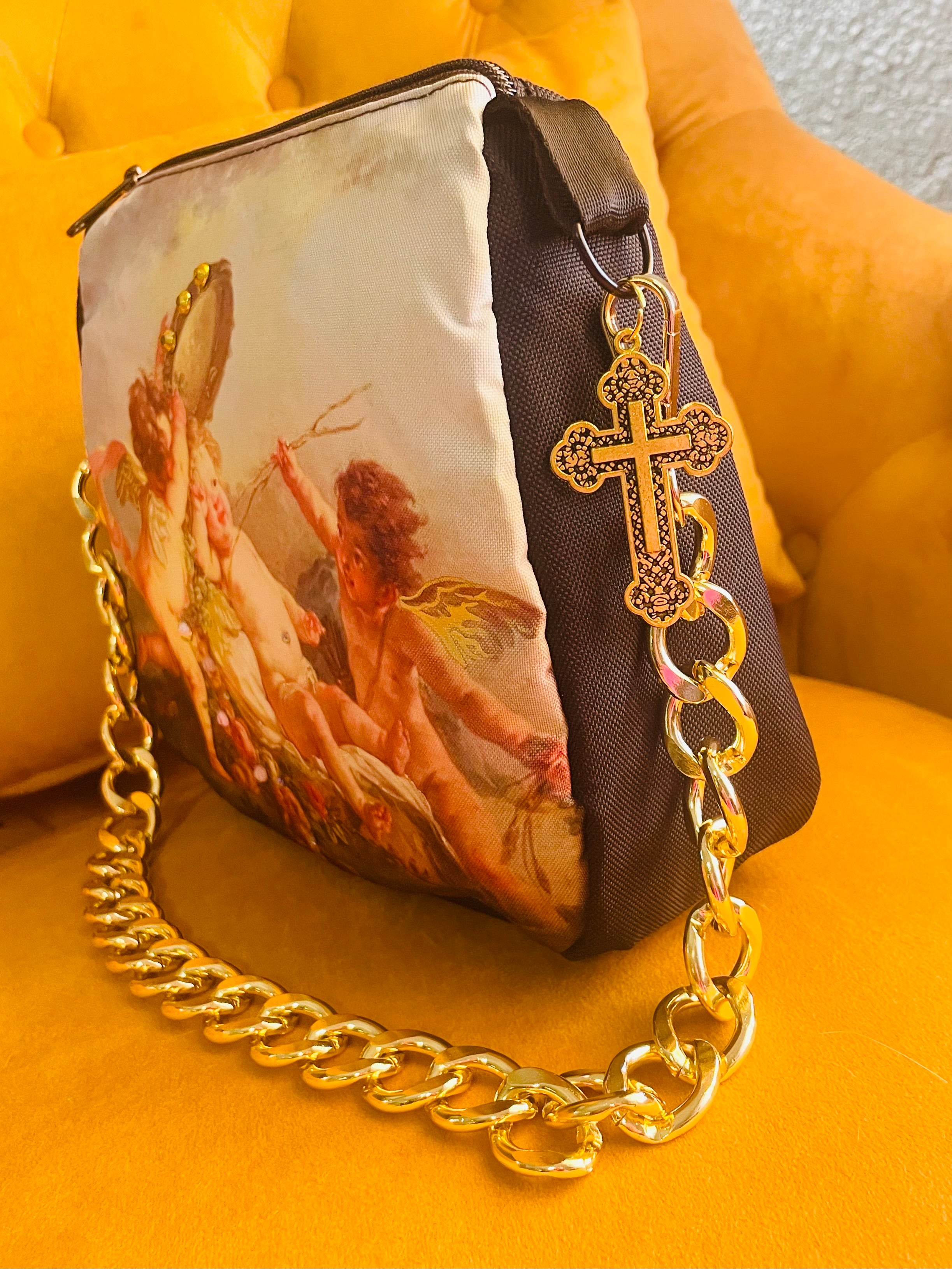 Rose Cherub Hand Painted Bag