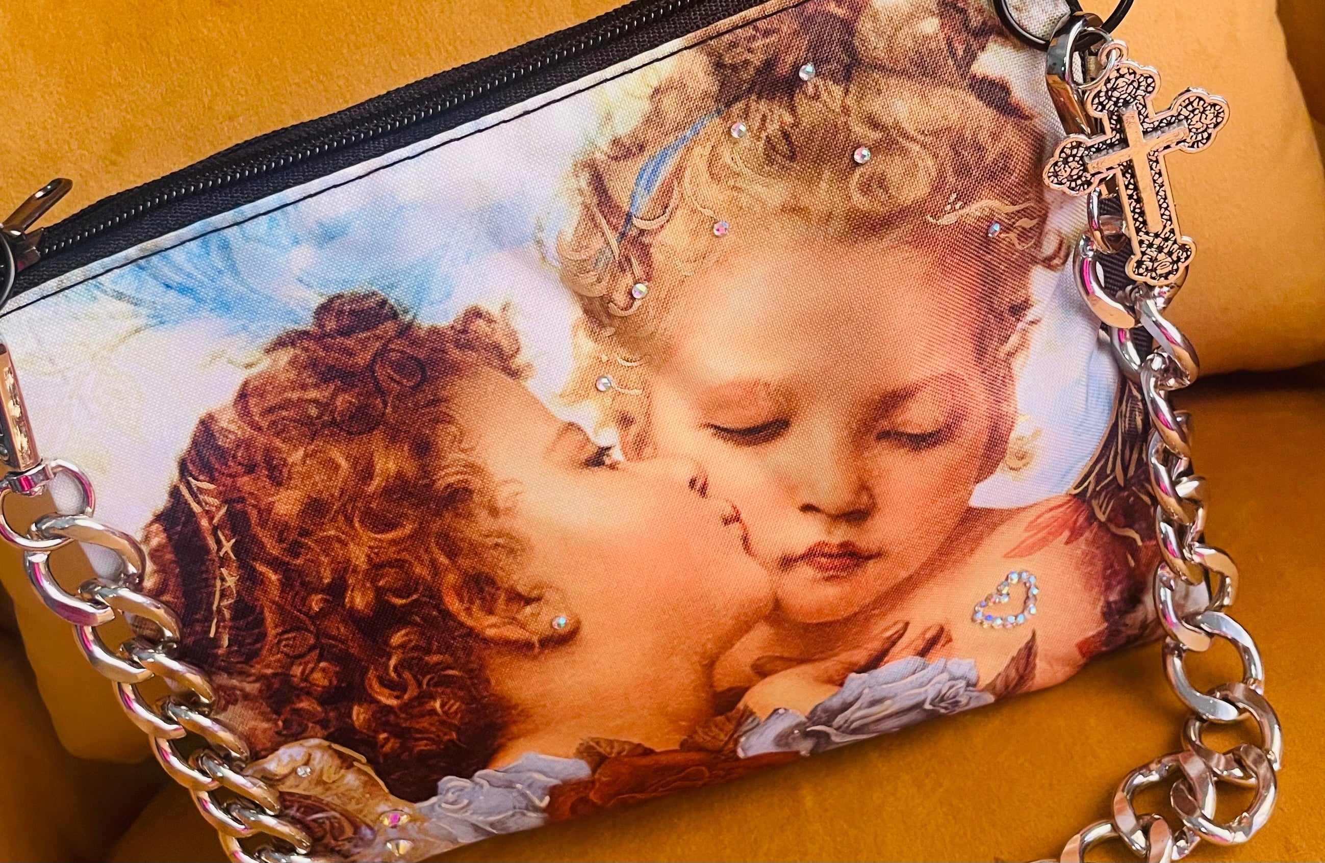 Kissing Cherubs Hand Painted Bag