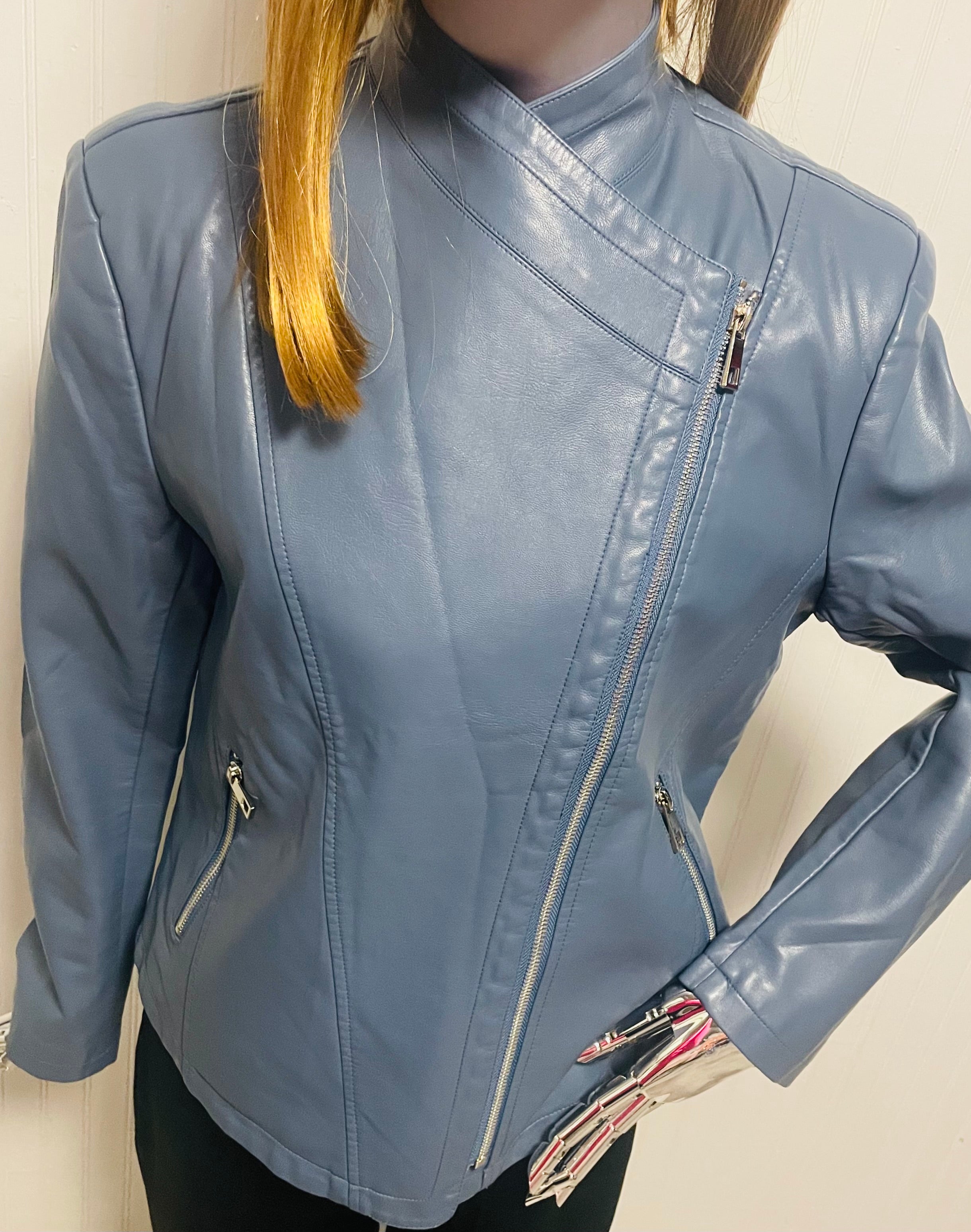 Holy Cross Blue Jacket Hand Painted