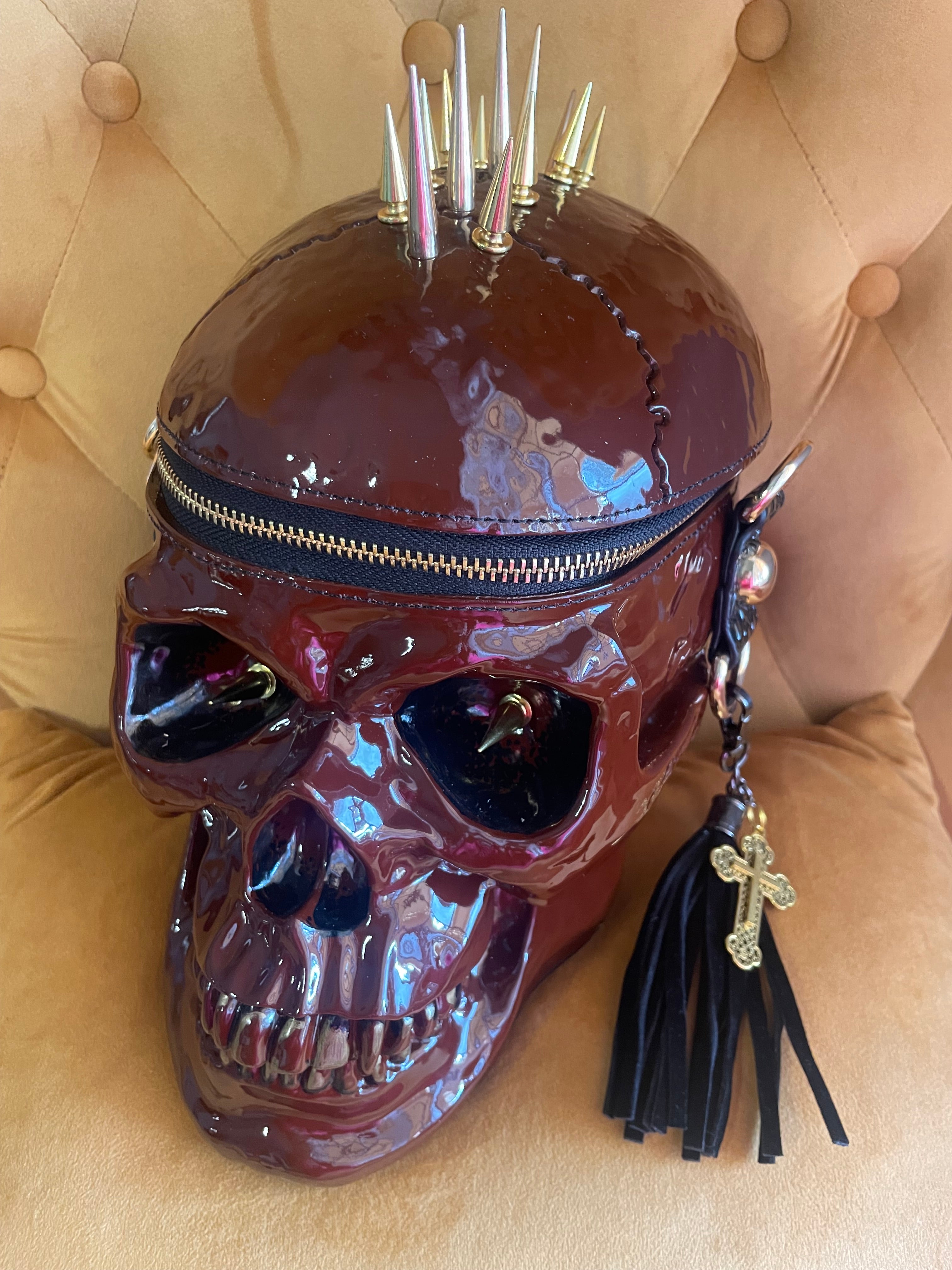 Spike Mohawk Skull Bag Fall Brown