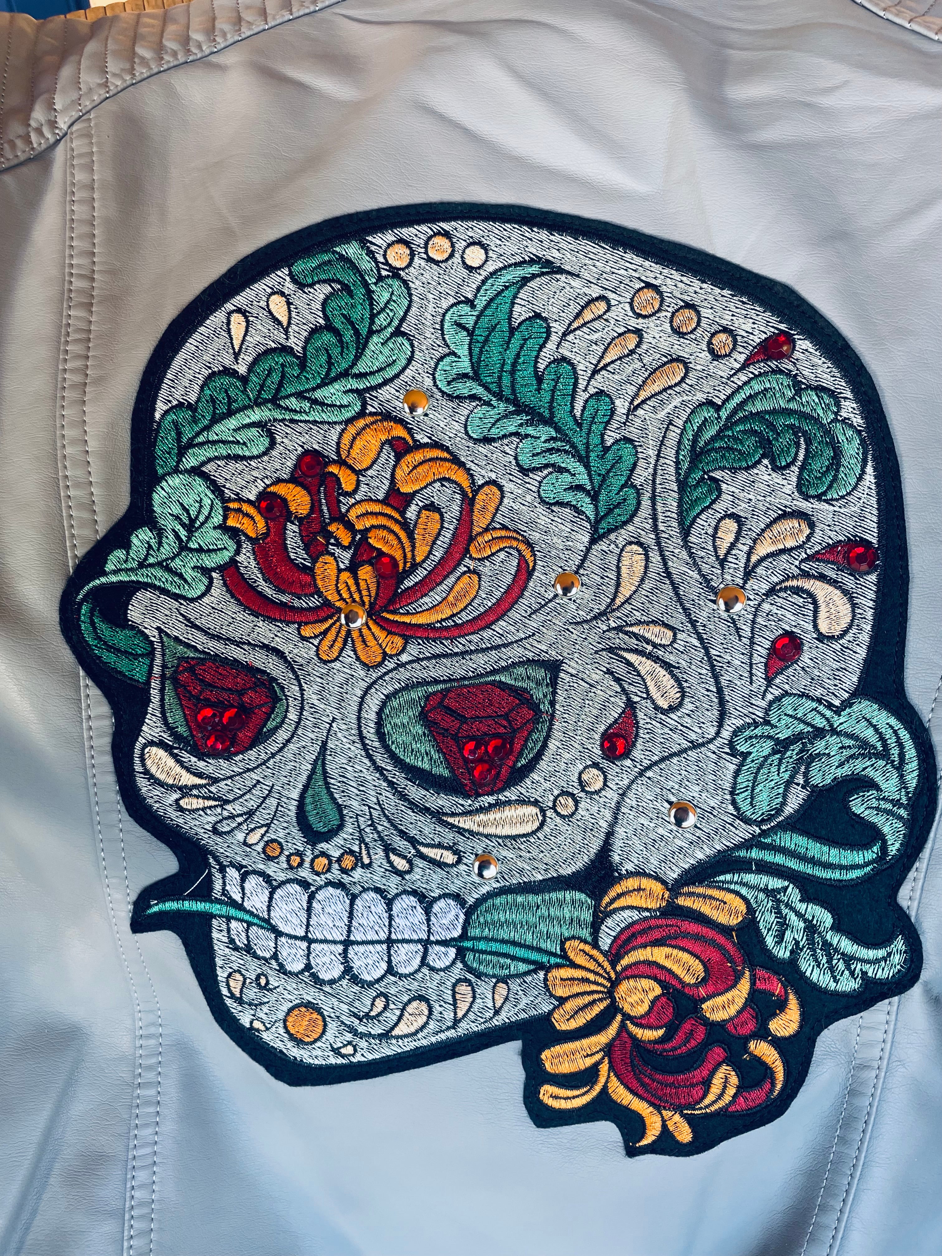 Gray Skull Jacket  Removable Hood