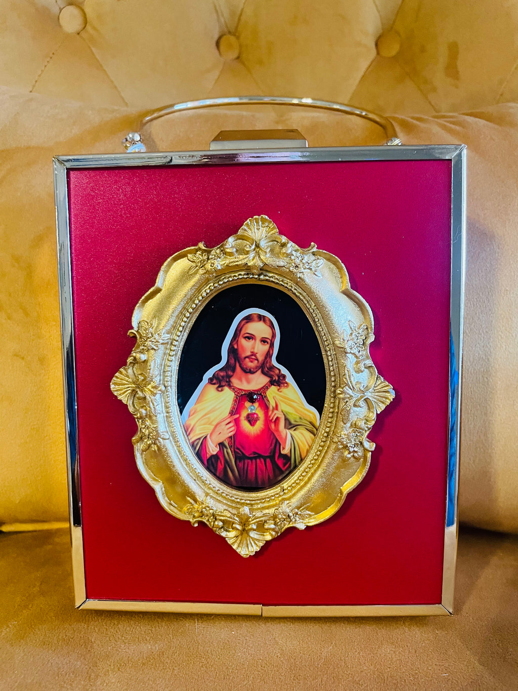 Sacred Heart of Jesus Frame Bag Convertible Handle/Strap