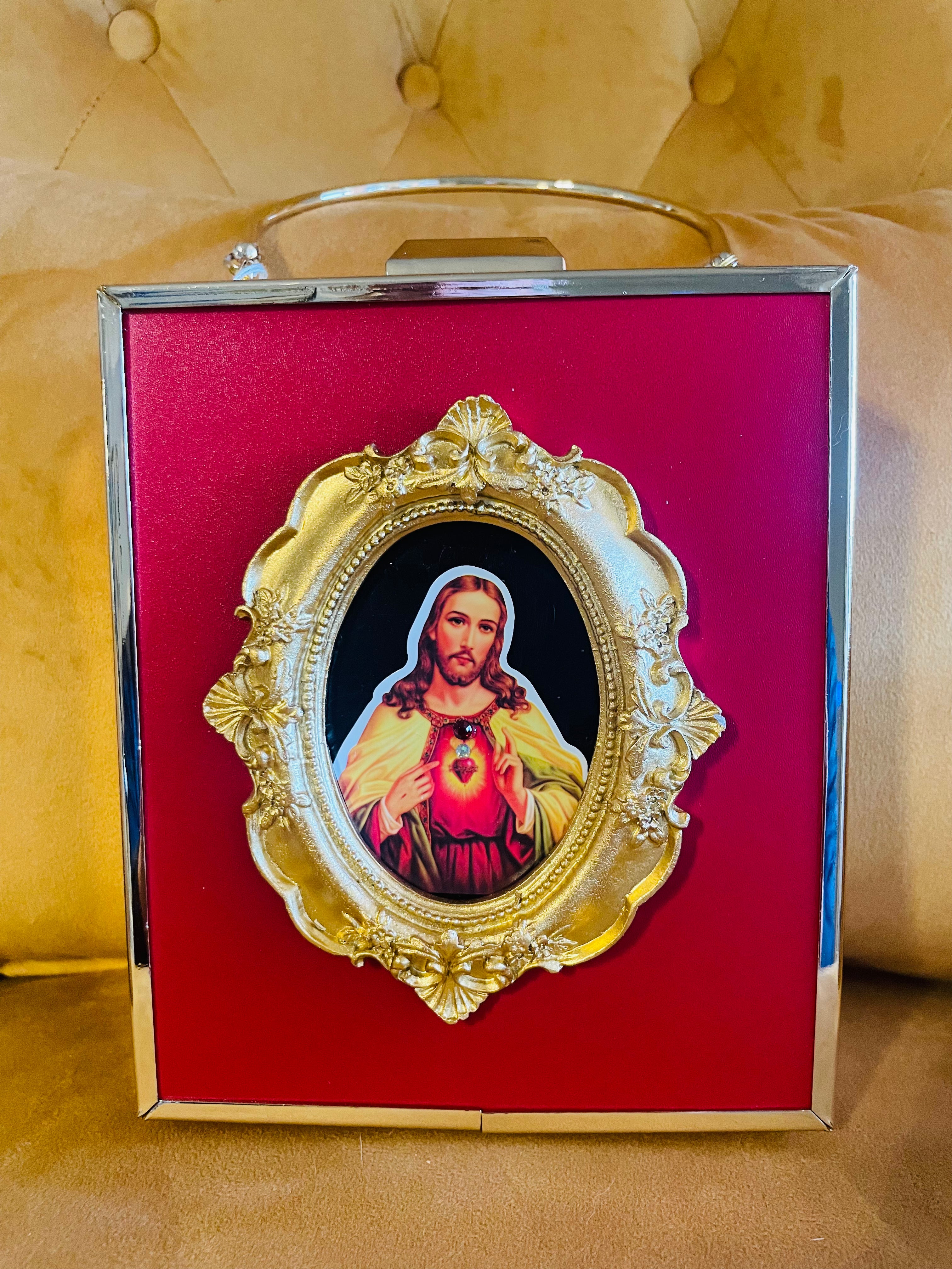 Sacred Heart of Jesus Frame Bag Convertible Handle/Strap