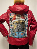 Red Skater Dog Jacket Removable Hood