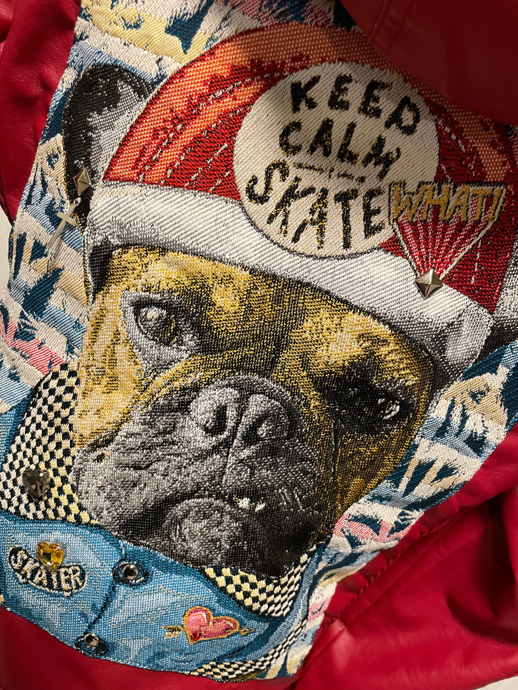 Red Skater Dog Jacket Removable Hood