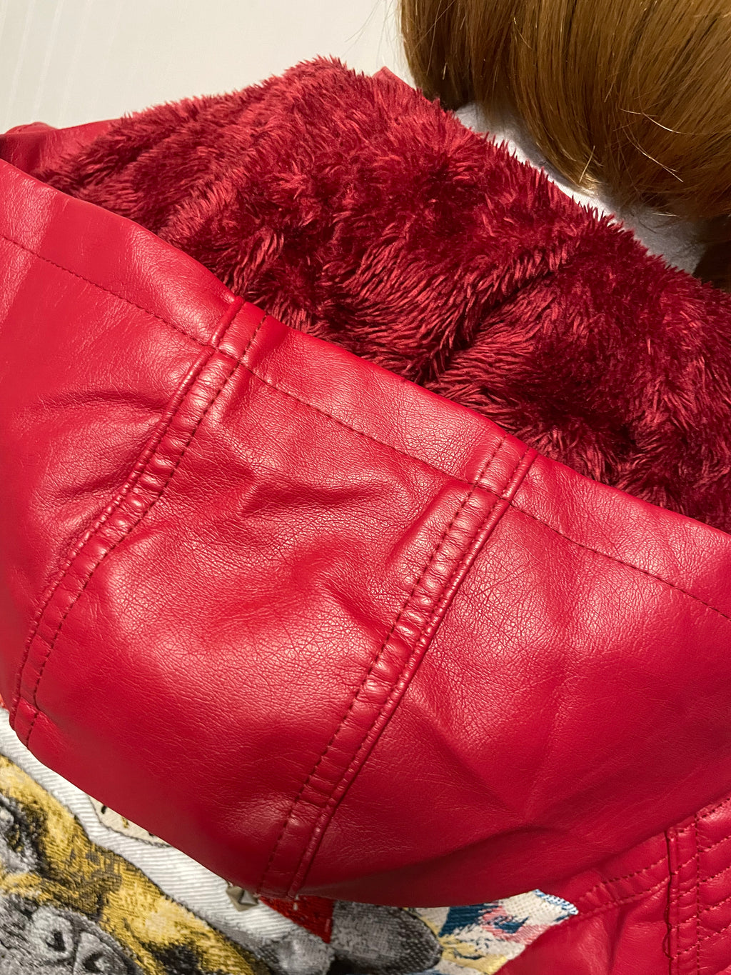 Red Skater Dog Jacket Removable Hood