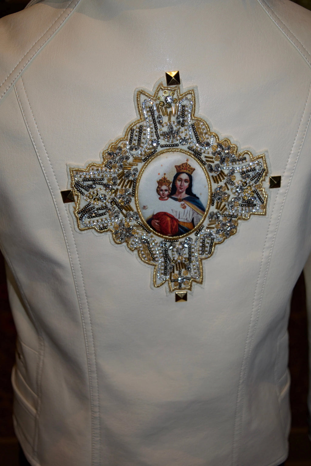 Embellished Madonna & Child Cross Jacket
