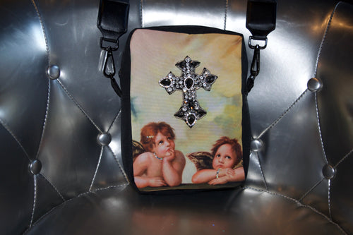Cherub Rhinestone Cross Bag