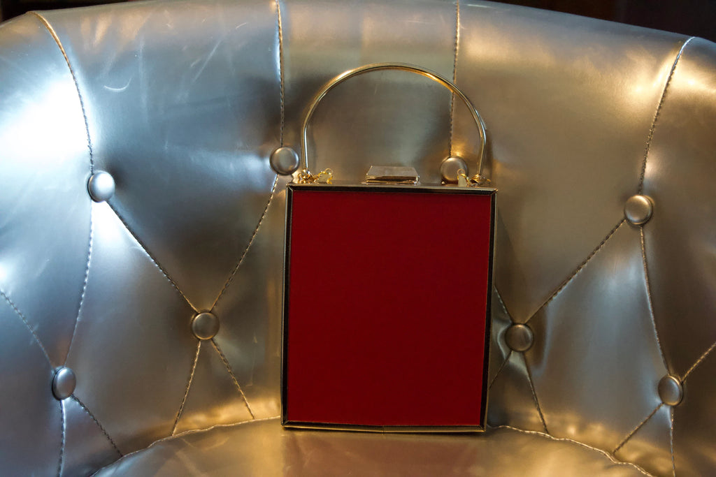 Red Vintage Painting Frame Bag Convertible Straps