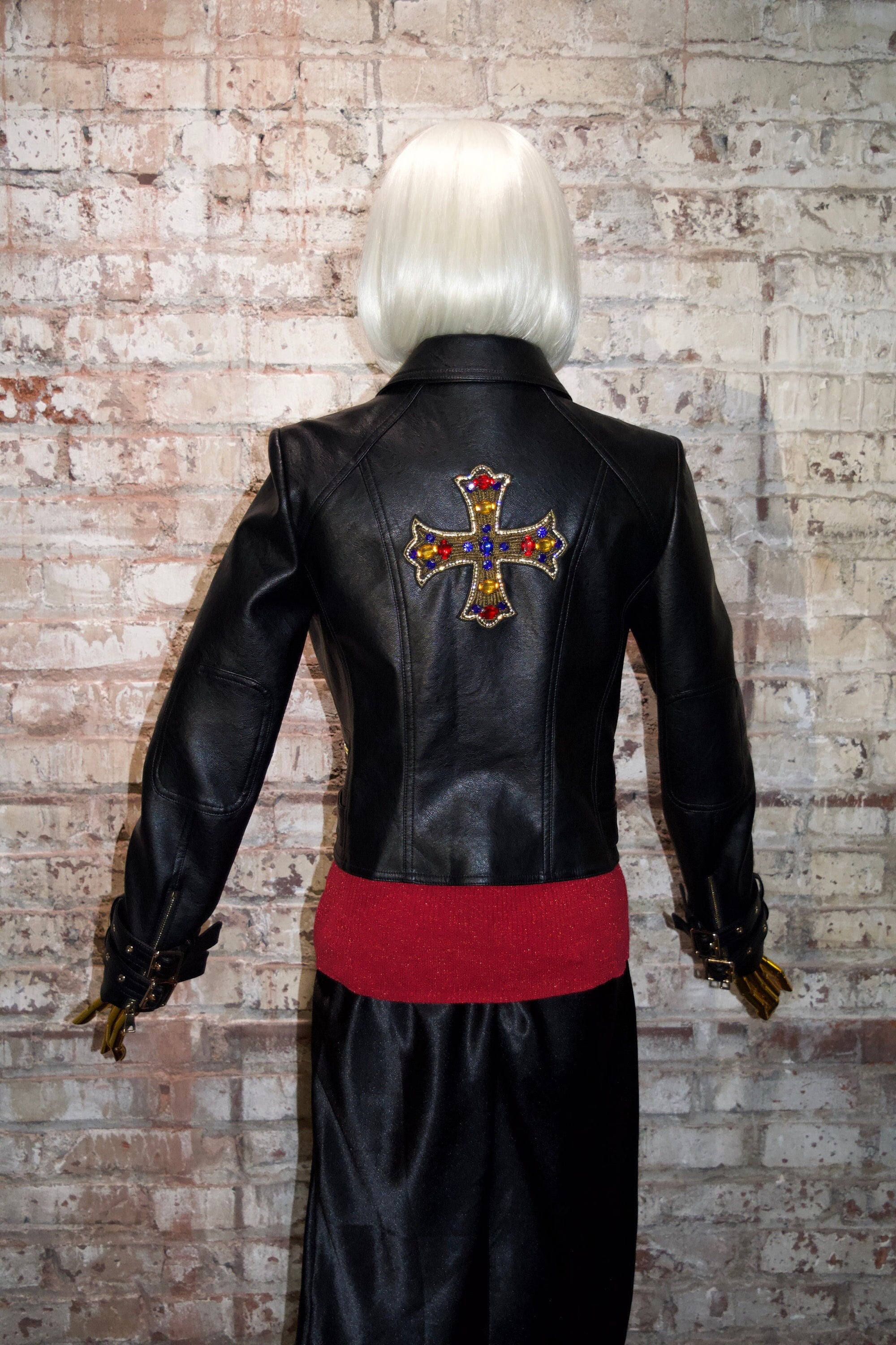 Leather Gothic Cross Jacket
